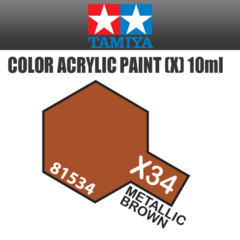 81534 Pintura Acrílica Tamiya X-34 Metallic Brown (Café Metalizado) 10ml. - comprar en línea