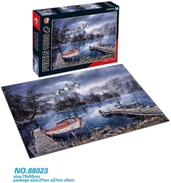 88023 Rompecabezas Puzzle Hao Xiang 1000 piezas Pequeño Bote En Invierno.