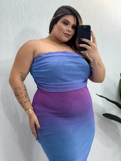 Vestido Hillary - Azul com Roxo - comprar online