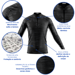 Camisa de Pesca Capitão Arraia Dark Arraia Proteção UV 50+