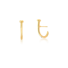 BRINCO EAR HOOK PREGO BANHADO A OURO