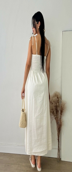 Imagem do Vestido midi alça com amarrações creme