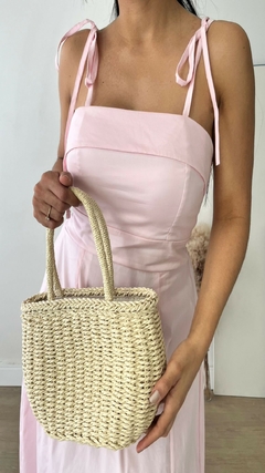 Imagem do Vestido midi alça com amarrações rosa claro