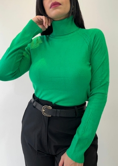 Blusa gola alta cacharrel trico modal verde