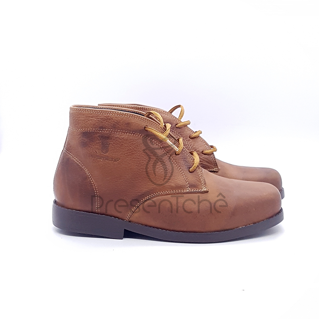 Bota de couro com cadarço sales