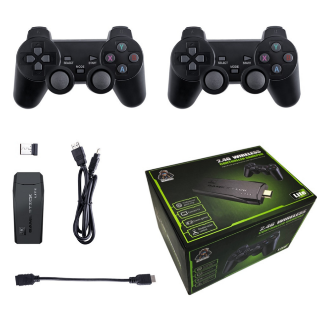 Game Stick Retrô 4K Original - 10.000 Jogos Clássicos + 2 Controles