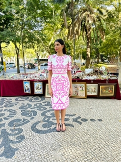 VESTIDO AZULEJO ROSA - SARJA ITALIANA - comprar online