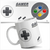 Caneca Branca Joystick Gamer Needs Coffee