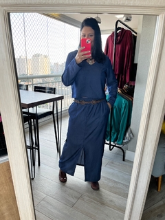 Conjunto Regina de saia longa e blusa modelo cropped - loja online