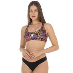 CONJUNTO CON TOP DE DAMA PARA NATACIÓN QUICKLY® RESISTENTE AL CLORO® - BOMB VEDETINA. Cor1-Bom01