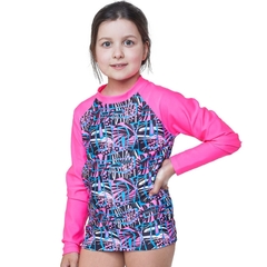 Remeras Lisa Lycra niñ@s/ adolescentes Protección UV 50 Quickly® - Colores Fucsia- Mangas Largas - UV EST