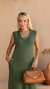 Vestido com fenda lateral Stella - Verde - loja online
