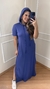 Vestido longo capuz em moletinho - Lilas - comprar online