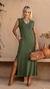 Vestido com fenda lateral Stella - Verde - ElaVesteTK