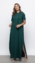Vestido longo capuz em moletinho - Verde - comprar online