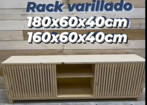 Rack varillado tv pino. 180 60 40cm - Estante medio
