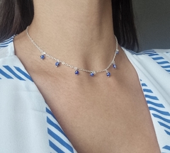 Choker Elos português Olho Grego 40cm Prata 925 - comprar online