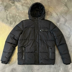 CAMPERA PUFFER C/ABRIGO NEGRA