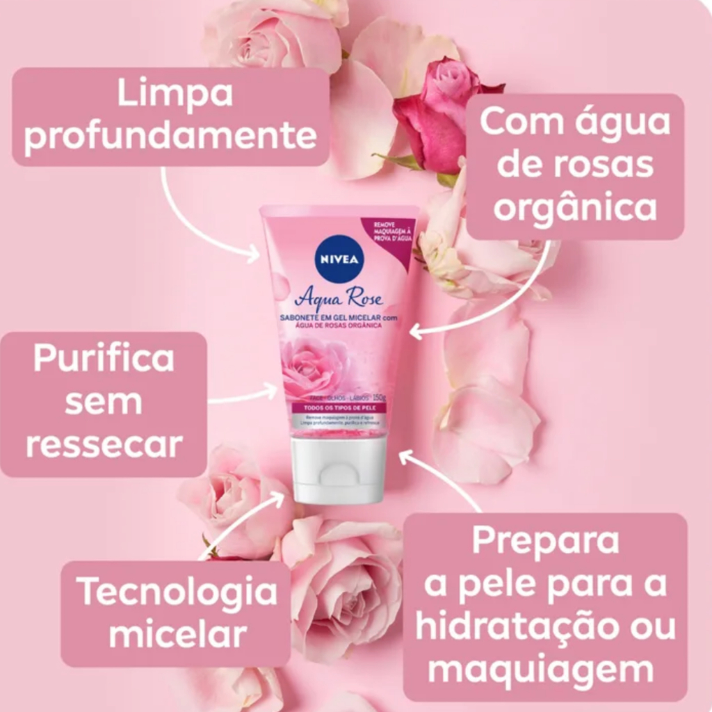 Sabonete Gel Facial Nivea Micellair Água de Rosas - 150ml
