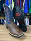 Bota Texana De Couro Masculina Bico Quadrado Estados Unidos