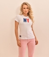 BABY LOOK FEMININO THANKFIELD ORIGINAL NY BRANCA