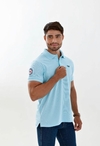 CAMISA GOLA POLO MASCULINA THANKFIELD AZUL BEBÊ TKF NO PEITO