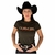 T-SHIRT BABY LOOK VERDE ARAME COWGIRL BE THE CHANGE