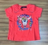 T-SHIRT FEMININA TASSA INFANTIL COM DETALHES STRASS VERMELHA