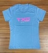 CAMISETA FEMININA TXC SLIM FIT AZUL CLARO ESTAMPADA