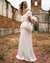 Imagem do {Dalila} Vestido Noiva Longo Semi Sereia Ombro a Ombro Babados em Renda com Fenda Casamento Civil (Branco Off)
