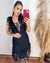 {Tatiana} Vestido Curto Cruzado no Decote em Tule Poá com Babadinhos (Preto) na internet