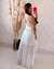 {Chloe} Vestido Noiva Longo Gola Alta Sem Mangas Tecido de Poá Casamento Civil (cor Branco Off) - comprar online