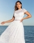 {Beatriz} Vestido Noiva Longo Rodado Manga Curta Gola Alta Mix de Rendas Casamento (cor Branco Off) na internet