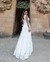{Lúcia} Vestido Noiva Longo Rodado Decote em Guipure Costas em Tule Poá Casamento (Branco Off) - comprar online