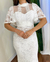 {Santiele} Vestido Noiva Longo Sereia em Renda Manga Soltinha em Tule Poá Casamento Civil (Branco Off) na internet