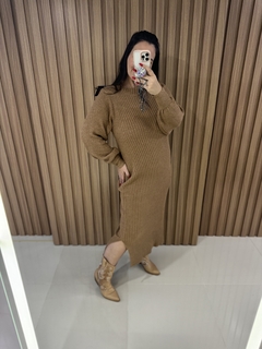 SALDO • Vestido tricot fio mousse | manga bufante - comprar online