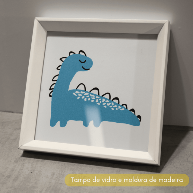 Quadro Infantil Desenho Dinossauro Verde Roar