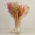 Vaso de Vidro Canelado com Folhas Natural Rosa