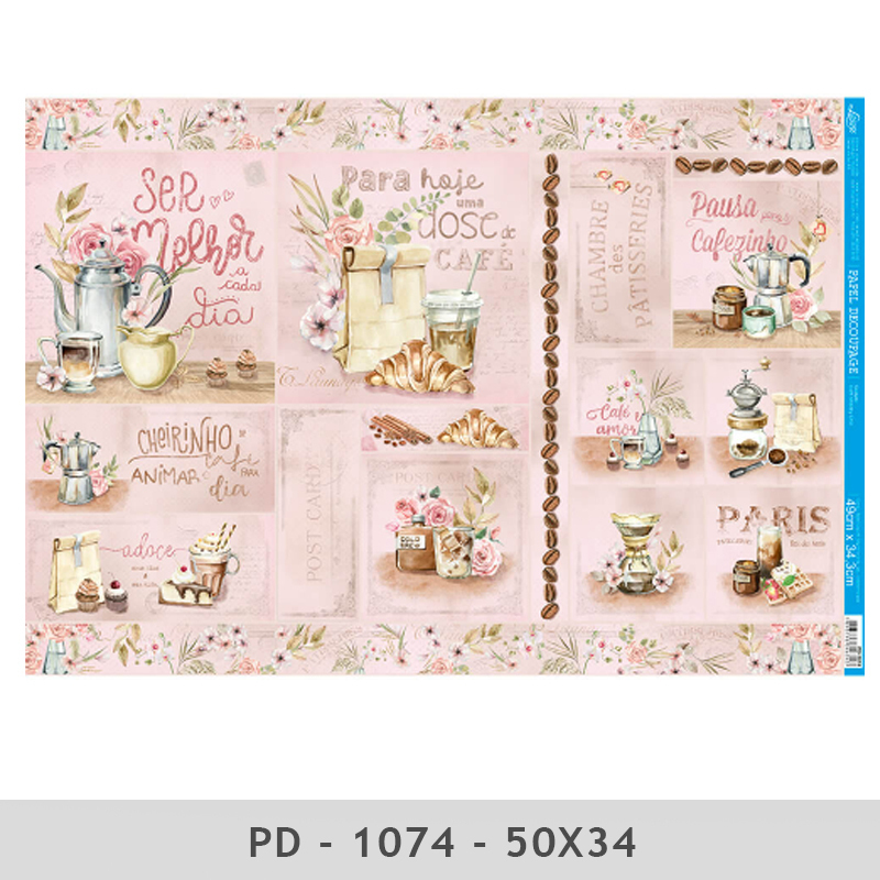 Papel para Scrapbook Litoarte Estampa Básica Xadrez Rosa