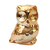 Enfeite Coruja Cerâmica Dourado 4x5,5cm BF2790