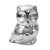 Enfeite Coruja Cerâmica Prata 4x5,5cm BF2790