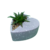 Vaso Decorativo de Cimento Coração com Planta Suculenta - Cinza - comprar online