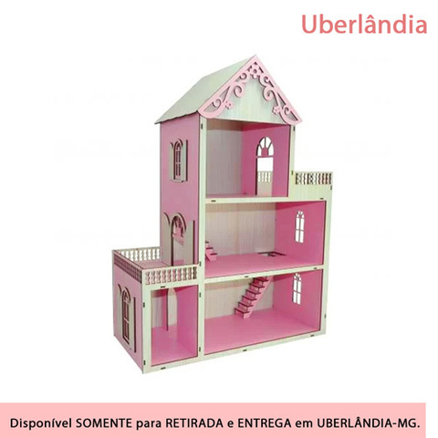 Casinha de Bonecas Infantil em Madeira MDF Casa de Brinquedo 2