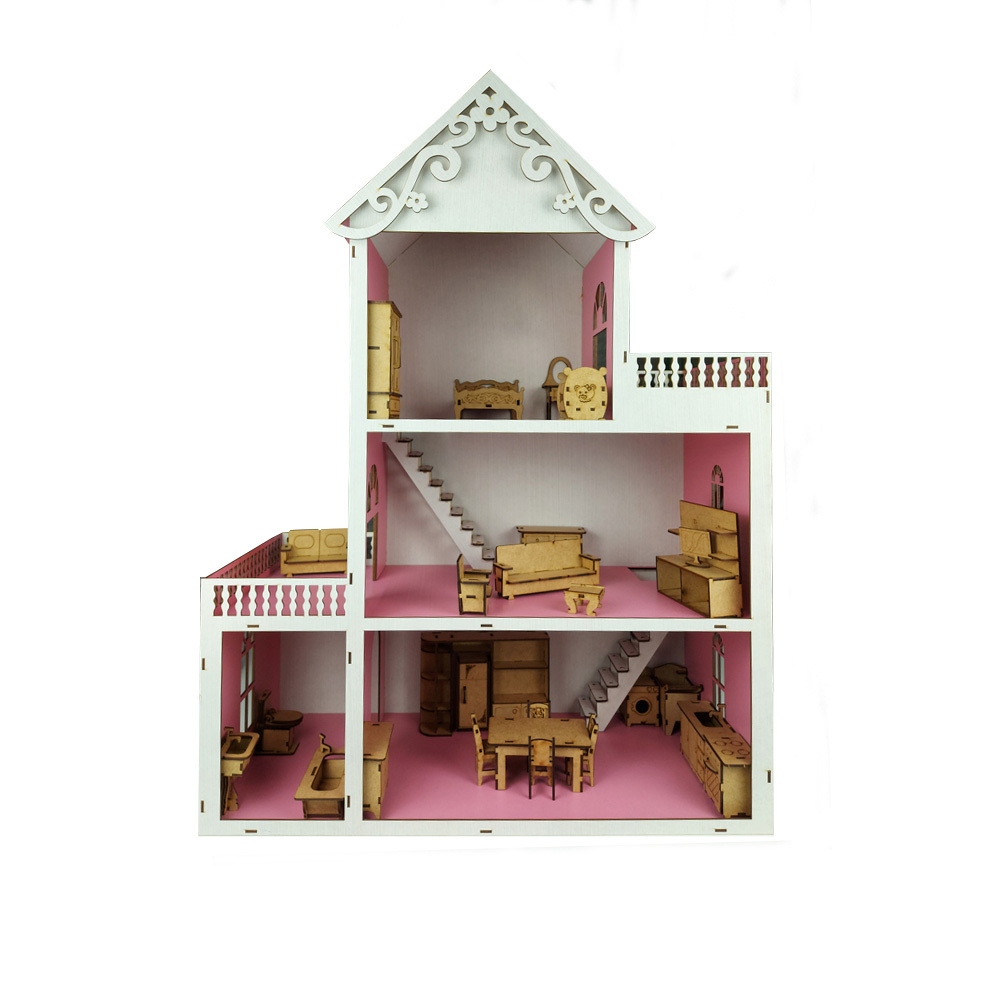 Casa Casinha Grande Da Polly Barbie + 28 Mini Móveis_b em Promoção