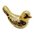 Enfeite Pássaro Porcelana Dourado 5x7cm BF1695