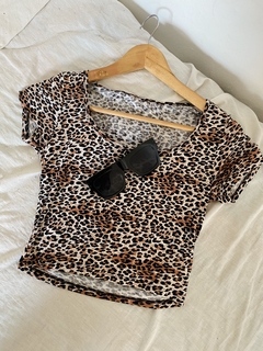 Top Print mangas leopard