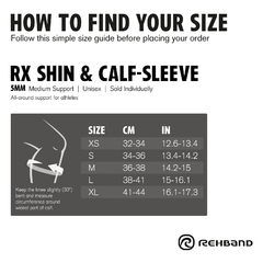 RX SHIN/CALF SLEEVE 5MM - BLACK - 1 UNIDAD