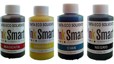Tinta Ecosolvente Ink Smart Para Cabezal Epson Dx5 4x100ml