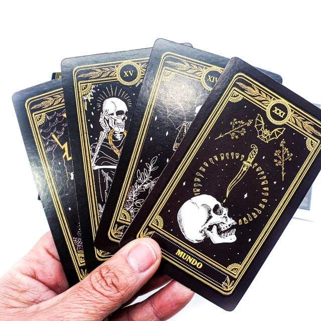 Baralho O Tarot Negro 78 cartas Completo Todos os Arcanos