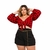 Conjunto Plus Size Xadrez Cropped Manga e Short C Cinto 0483 - loja online